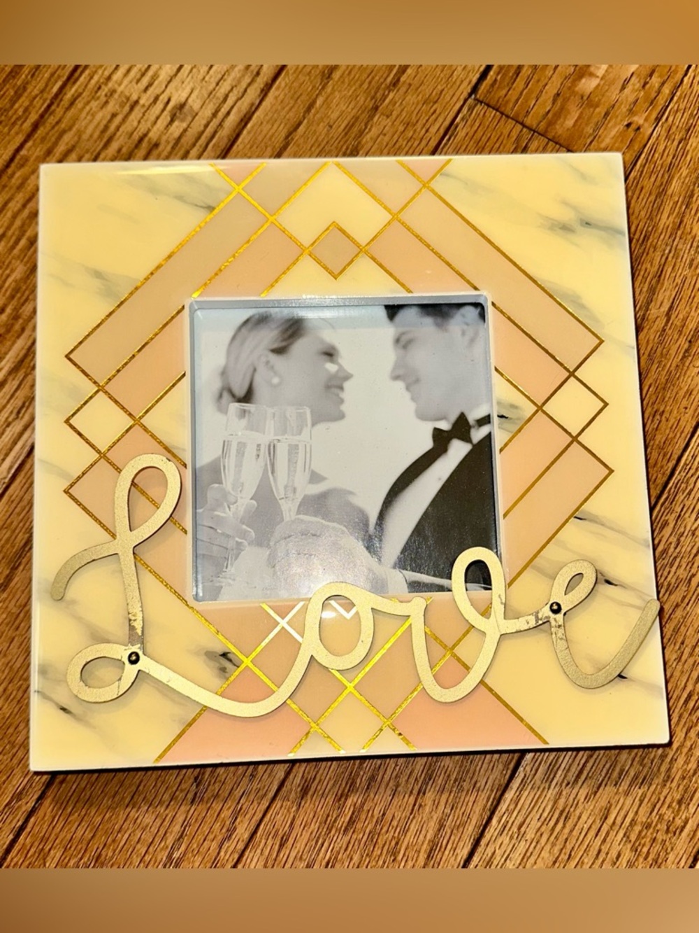 Blush Pink and Gold 'Love' Decorative Photo Frame by Home Accents